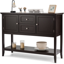 COSTWAY Sideboard Buffet Table Wooden Console Table W/ Drawers & Storage Cabinets
