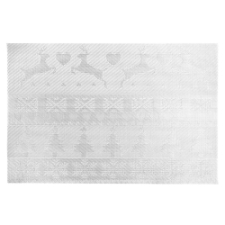 MAISON CONCEPTS Vinyl Placemat (Reindeer And Tree) (Silver)-Set Of 12