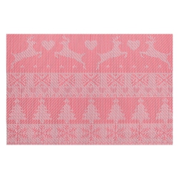 MAISON CONCEPTS Vinyl Placemat (Reindeer And Tree) (Red)-Set Of 12