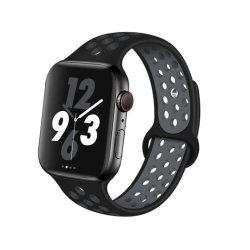 CSMART Sports Silicone Band Replacement Band Strap for Apple Watch Iwatch Series 1 to 10 Se Ultra, 38MM 40MM 41MM 42Mm(Series 10) Grey In Black