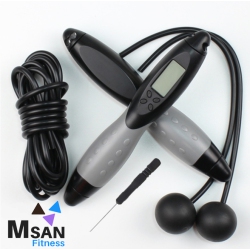 MSAN SOLUTIONS INC. Msan Fitness Electronic Cordless (& Corded) Skipping Rope With Fitness Tracker - In Grey