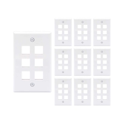 AXGEAR 10 Packs Wall Plate 6 Port Unbreakable Toggle Outlet Cover In White