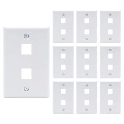 AXGEAR 10 Packs Wall Plate 2 Port Unbreakable Toggle Outlet Cover In White