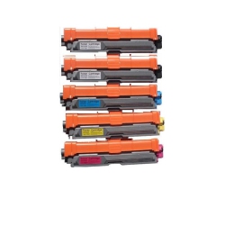 TONER4U - 5Pk (2Bk, C, M, Y) Toner Compatible Tn221 Tn225 for Brother Printer Tn-221, Tn-225