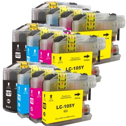 TONER4U - 12 Ink-3 Set Compatible Lc107, Lc105 Ink Cartridges for Brotherlc-105Xl, Lc-107Xl, Mfc-J4310Dw J4410Dw J4510Dw J4610Dw J4710Dw