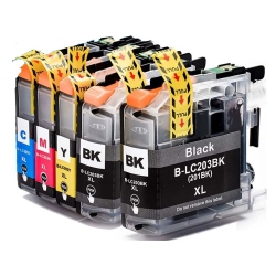TONER4U - 5Pk Compatible Lc203Xl Ink for Brother Lc-203, Mfc-J4320, Mfc-J4420, Mfc-J460, Mfc-J480, Mfc-J485, Mfc-J5620, Mfc-J680, Mfc-J880, Mfc-J885, Lc201X