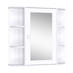HOMCOM Bathroom Medicine Cabinet With Mirror, Wall Mounted Storage Cabinet With Mirrored Door & Shelves, Mirror Cabinet for Bathroom Living Room
