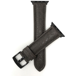 BANDINI Leather Replacement Watch Strap for Apple Watch Band 42MM (Series 11/10) /41MM / 40MM / 38Mm, Series 11 10 9 8 7 6 5 & Se - / Black Hardware