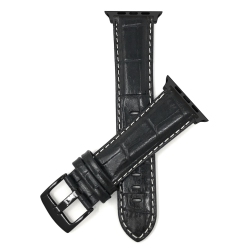 BANDINI Leather Replacement Watch Strap for Apple Watch Band 42MM (Series 11/10) /41MM / 40MM / 38Mm, Series 11 10 9 8 7 6 5 & Se - / Hardware