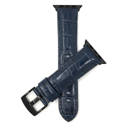 BANDINI Leather Replacement Watch Strap for Apple Watch Band 42MM (Series 11/10) /41MM / 40MM / 38Mm, Series 11 10 9 8 7 6 5 & Se - / Black Hardware