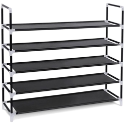 STANZ (Tm) 5-Tier Shoe Rack, Shoe Tower Shelf Entryway Cabinet Storage Organizer In Black