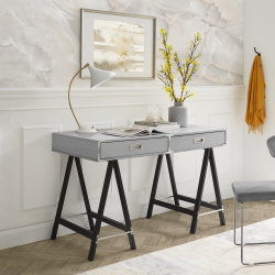 INSPIRED HOME Fabian Writing Desk, Light In Grey