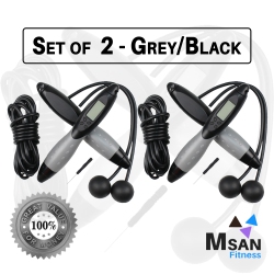 MSAN SOLUTIONS INC. Two Msan Fitness Electronic Cordless (& Corded) Skipping Ropes With Fitness Tracker - (Set Of 2) In Grey