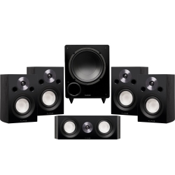 FLUANCE Reference Compact Surround Sound Home Theater 5.1 Channel Speaker System - Ash (X851Bc) In Black