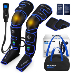 REATHLETE Leg Massager, Air Compression for Circulation Calf Feet Thigh Massage, Muscle Pain Relief, Sequential Boots Device \w Handheld Controller