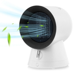 GYMAX 1500W Portable Ptc Ceramic Space Heater Mini Electric Desktop Heating Fan In White