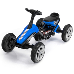 COSTWAY Speed Kids Pedal Powered Ride On Racer Car 4 Whee In Blue