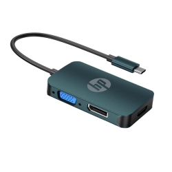 HP - USB C 3.1 Male to HDMI, VGA And Display Port Adapter, HDMI 4K, Dp (Display Port) 4K, VGA 1080P In Black