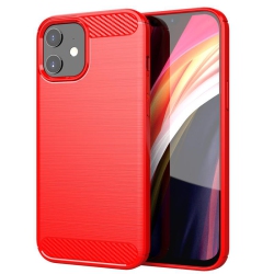 PANDACO Brushed Metal Case for Iphone 12 In Red