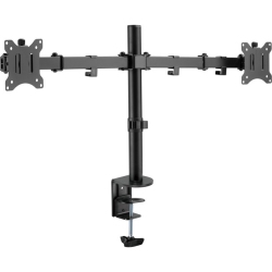 AMER MOUNTS Amer Dual Monitor Desk Mount With C-Clamp | Heavy Duty Fully Adjustable Arms Holds 2 Vesa Screens Up to 32" (2Ezclamp)