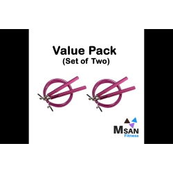 MSAN SOLUTIONS INC. Two Msan Fitness Premium Skipping Ropes \w Aluminum Alloy Handles, Adjustable 3M Cable, Ultra-Smooth Ball Bearings & Anti Slip