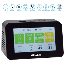STELLATE Smart Indoor Air Quality Monitor for Hcho/formaldehyde, Tvoc, Pm1.0, Pm2.5, Aqi (Aq500)