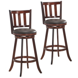 COSTWAY Set Of 2 31" Swivel Bar Stool Leather Padded Dining Kitchen Pub Bistro Chair