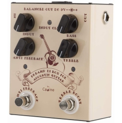 DOLAMO Guitar Effects Pedals Caline Pre-Amp Di Box for Electric Acoustic Guitar Eq Equalizer True Bypass Cp-40 In Brown