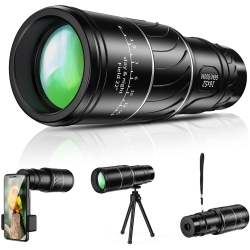 HMOUNT Monocular Telescope, 16X52 High Power Bak4 HD Monocular With Smartphone Holder Tripod for Adults Waterproof Night
