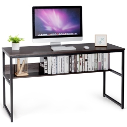 COSTWAY 55" Industrial Computer Desk W/ Storage Shelf Adjustable Foot Pads Home Office
