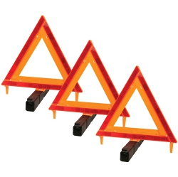 PERFORMANCE TOOL W1498 Large Early Warning Roadside Emergency Reflective Triangle, 3 Pack With Case (Dot Approved), 3 Pack