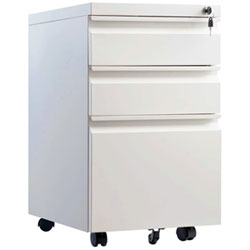 TygerClaw 3-Drawer Mobile File Cabinet - White