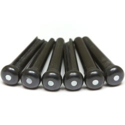 GRAPH TECH Pp-2142-00 Tusq Traditional Bridge Pins - Mother Of Pearl Inlay 6 Pack In Black