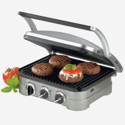 CUISINART Cgr-4Nec 5-In-1 Griddler In With Reversible Nonstick Grill/griddle Plates In Silver