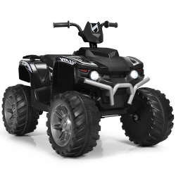 COSTWAY 12V Kids 4-Wheeler Atv Quad Ride On Car W/ Led Lights Music Bluetooth USB