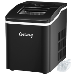 COSTWAY Portable Ice Maker Machine Countertop 26Lbs/24H Self-Cleaning W/ Scoop In Black