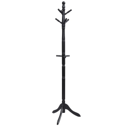 COSTWAY Coat Rack Wooden Hall Tree 2 Adjustable Height W/ 9 Hooks