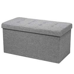 COSTWAY 31.5"fabric Foldable Storage Ottoman Toy Chest W/removable Storage Bin