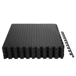 COSTWAY 12Tiles 1/2" Puzzle Exercise Floor Mats W/eva Foam Interlocking Tiles (25"x25")