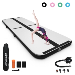 COSTWAY Goplus 10Ft Inflatable Gymnastics Tumbling Mat W/ Pump