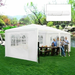 COSTWAY 10'x20' Canopy Tent Heavy Duty Wedding Party Tent 4 Sidewalls W/carry Bag
