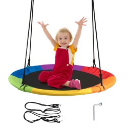 COSTWAY Goplus 40" Flying Saucer Tree Swing Indoor Outdoor Play Set Kids Christmas Gift