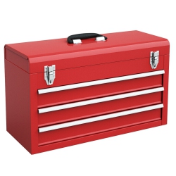 COSTWAY Portable Tool Chest Box Storage Cabinet Garage Mechanic Organizer 3 Drawers In Red