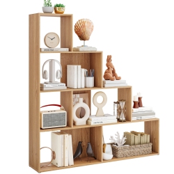 COSTWAY 6 Cubes Ladder Shelf Freestanding Corner Bookshelf Storage Bookcase Display Rack