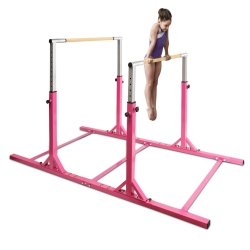COSTWAY Kids Double Horizontal Bars Gym Home Adjustable