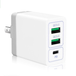 HLD Quick Charge 3.0 USB Fast Wall Charger, Travel Fast Charger Adapter Qc2.0 Block Plug for Iphone Samsunglg&more (Qc+Pd)