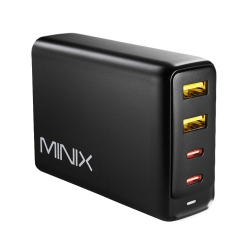 HLD Minix 100W Turbo 4-Port Gan Wall Charger 2 X USB-A Quick Charge 3.0, 2 X USB-C Fast Charging Adapter Compatible With Macbook