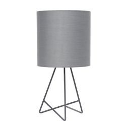 ALL THE RAGES CANADA Simple Designs Metal Down to The Wire Table Lamp In With Shade In Gray