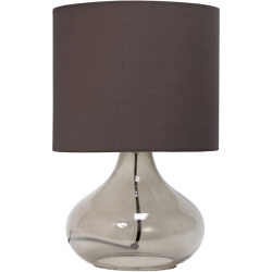 ALL THE RAGES CANADA Simple Designs Glass Raindrop Table Lamp In Smoke With Shade In Gray