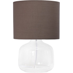 ALL THE RAGES CANADA Simple Designs Glass Table Lamp In Clear With Gra Y Shade